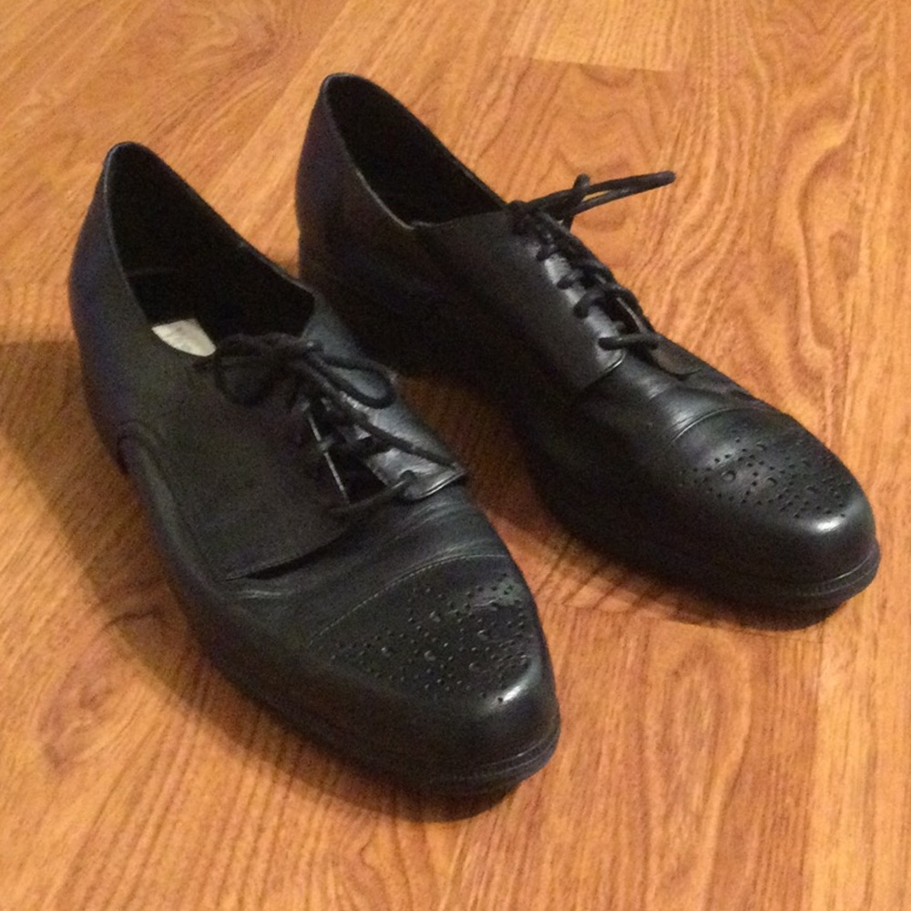 Victoria Spencer Black Leather Style Abbey Lace Loafers